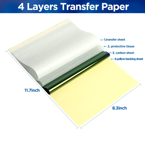 Stencil Transfer Paper, 25PCS Ultra HD Thermal Stencil Paper, 4 Layers Premium DIY Tracing Paper Transfer Kit Supplies, Size A4