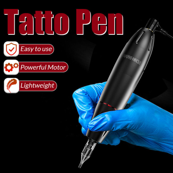 Wormhole Tattoo Pen Kit Rotary Tattoo Machine Kit with Power Supply and Tattoo Cartridge Needles Complete Tattoo Kit for Beginners ZWTK007